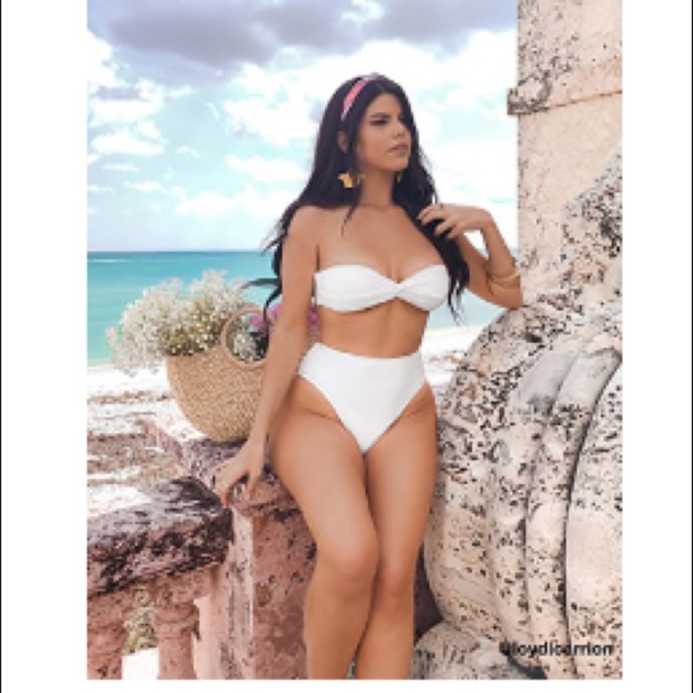 White High Waisted Bikini Bottoms